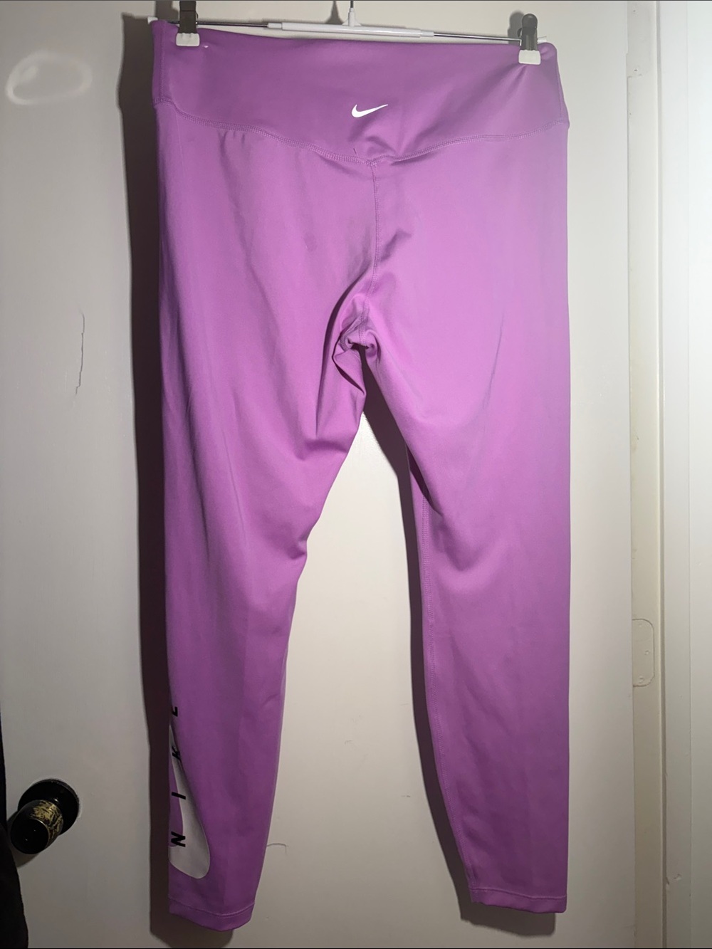 Nike Purple Athletic Leggings with White Swoosh